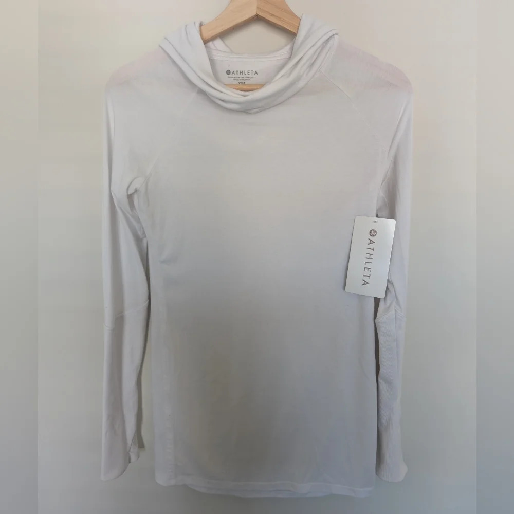 NWT Athleta Womens Essence Hooded Cowl Neck Fitted Tunic Lightweight Size XXS